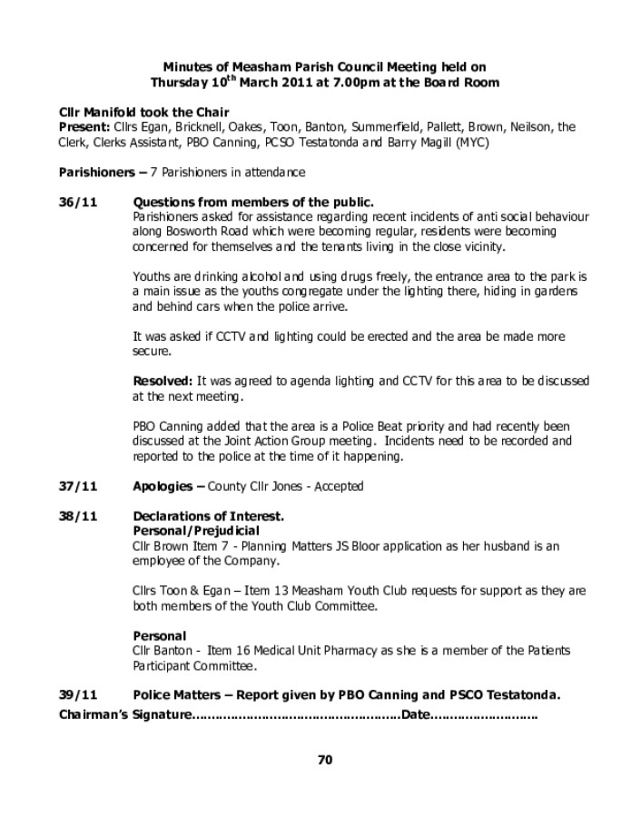 Documents Measham Parish Council